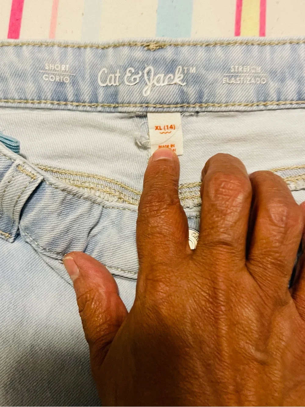 Light denim shorts